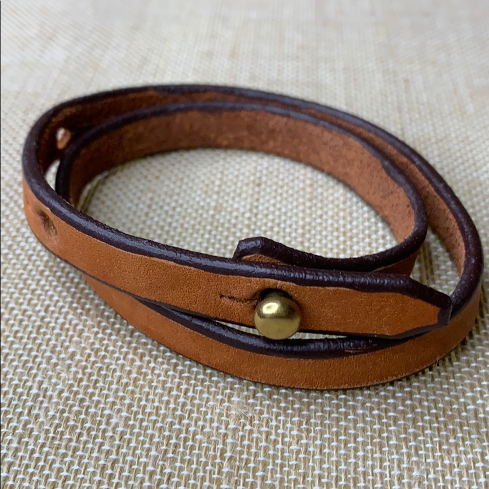 Joanna Gaines brown Genuine leather wrap bracelet